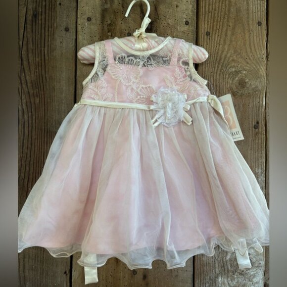 Bonnie Jean Pink and Cream Dress - Picture 1 of 5